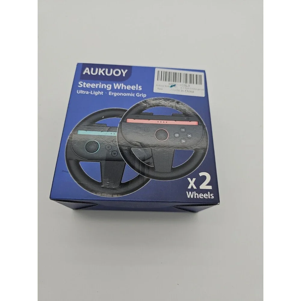 AUKUOY 2-Pack Steering Wheel Attachments for Nintendo Switch Joy-Con Black